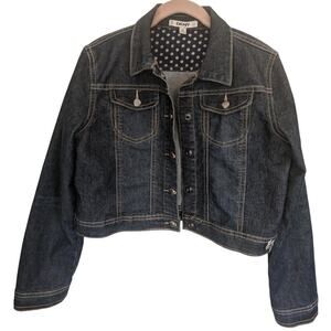 DKNY‎ Girls' Denim Jean Jacket Size XL Polka Dot Lining